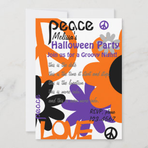 Frieden, Liebe und Halloween Einladung