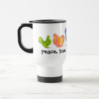 Frieden, Liebe und Hühner Watercolor-Tasse