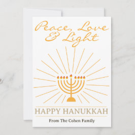 Frieden, Liebe und Licht | Hanukkah-Foto Feiertagskarte