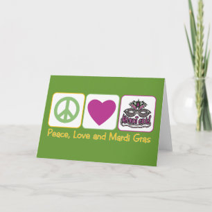 Frieden, Liebe und Mardi Gras Karte