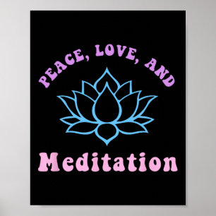 Frieden Liebe und Meditation Trendy Retro Yoga New Poster