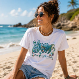 Frieden, Liebe und Meeresschildkröten Sommer Tri-Blend Shirt