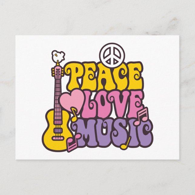Frieden, Liebe und Musik Postkarte (Vorderseite)
