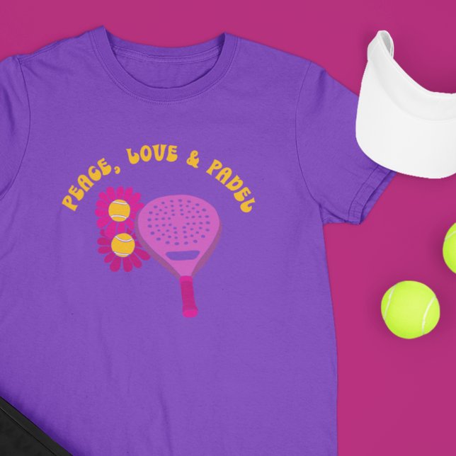 Frieden, Liebe und Padel Blume Power T-Shirt (Von Creator hochgeladen)