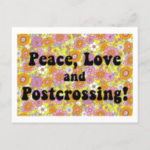 Frieden, Liebe und Postcross! Groovy Postcard