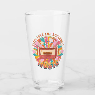 Frieden Liebe und Rock & Roll Glas