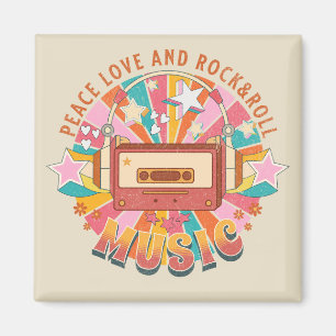Frieden Liebe und Rock & Roll Magnet