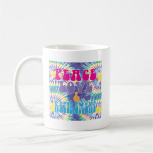 Frieden Liebe und Ruhestand mit Tie Dye  Kaffeetasse