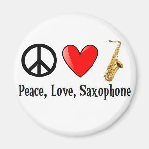 Frieden, Liebe und Saxophone Magnet