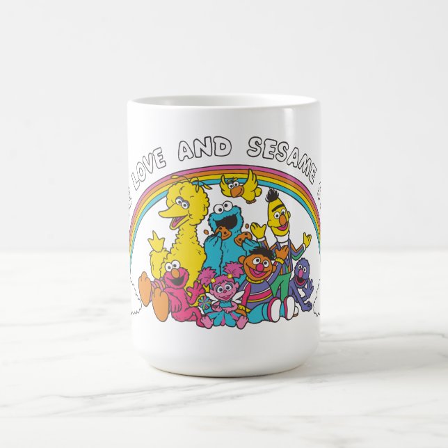 Frieden, Liebe und Sesamstraße Kaffeetasse (Mittel)