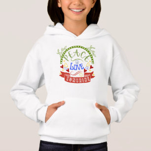 Frieden, Liebe und Sonnenschein Kinder Hoodie