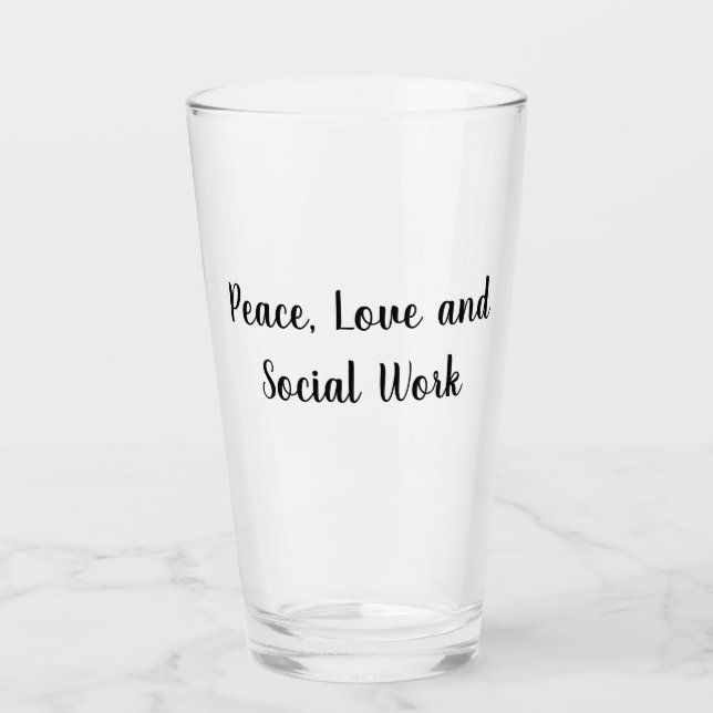 Frieden Liebe und Sozialarbeit Glas (Vorderseite)