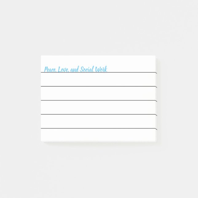 Frieden, Liebe und soziale Arbeit Post-it Klebezettel (Vorderseite)