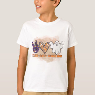 Frieden, Liebe und Spooky Vibes Ghost Halloween Ki T-Shirt