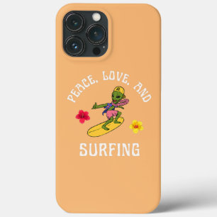 Frieden Liebe und Surfen Hibiskus-Blumen-Alien Case-Mate iPhone Hülle