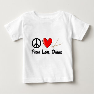 Frieden, Liebe und Trommeln Baby T-shirt