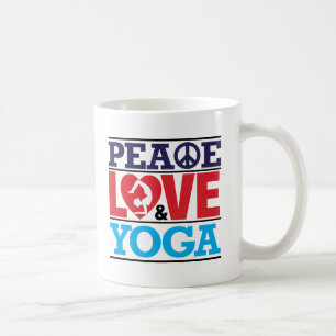 Frieden, Liebe und Yoga-Tasse Tasse
