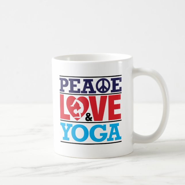 Frieden, Liebe und Yoga-Tasse Tasse (Rechts)