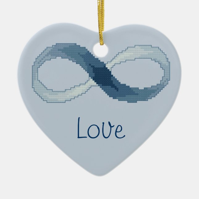 Frieden, Liebe, Unendlichkeits-Verzierung Keramik Ornament (Vorne)