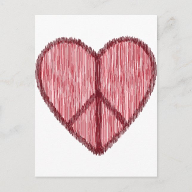 Frieden, Liebe, Valentines Feiertagspostkarte (Vorderseite)