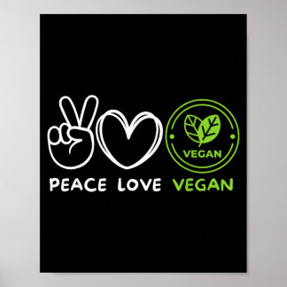 Frieden Liebe Vegan Retro Vegan Liebhaber vegane K Poster