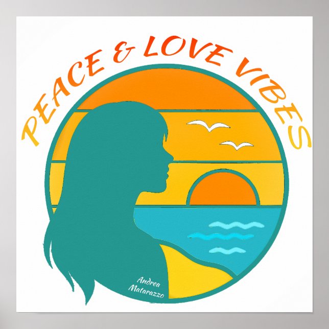 Frieden & Liebe Vibes Poster (Vorne)