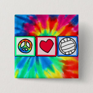Frieden, Liebe, Volleyball Button