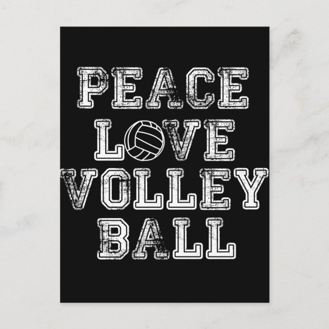 Frieden, Liebe, Volleyball Postkarte (Vorderseite)