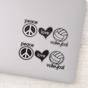 Frieden, Liebe, Volleyball-Sticker Aufkleber