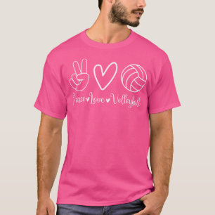 Frieden Liebe Volleyball Süße Volleyball-Liebhaber T-Shirt