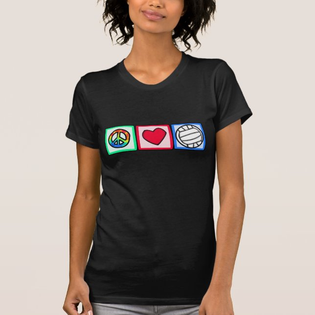 Frieden, Liebe, Volleyball T-Shirt (Vorderseite)