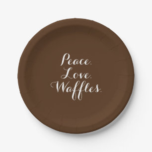 Frieden. Liebe. Waffeln Pappteller