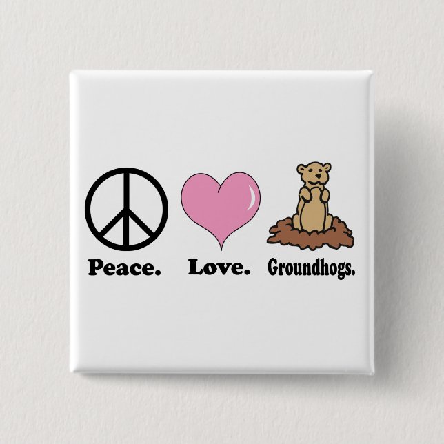 Frieden Liebe Waldmurmeltiere Button (Vorderseite)