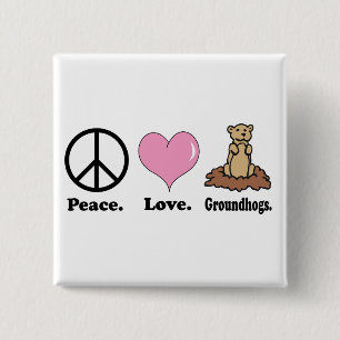 Frieden Liebe Waldmurmeltiere Button