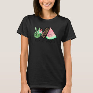 Frieden Liebe Wassermelone Tropische Früchte Somme T-Shirt
