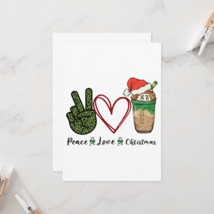Frieden Liebe Weihnachten Trinke Kaffee Einladung