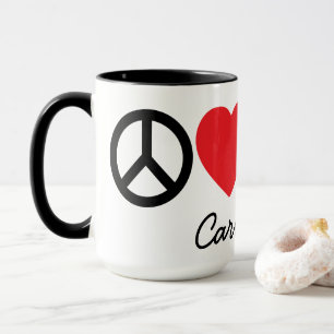 Frieden, Liebe, Wein und Katzen - Persönliche Umar Tasse