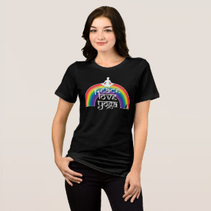 Frieden Liebe Yoga Regenbogen Absichten Tri-Blend Shirt