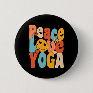 Frieden Liebe Yoga Retro Yoga Mütter Yoga Oma  Button