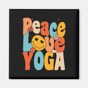 Frieden Liebe Yoga Retro Yoga Mütter Yoga Oma  Magnet
