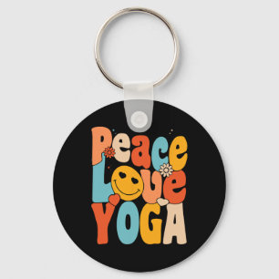 Frieden Liebe Yoga Retro Yoga Mütter Yoga Oma  Schlüsselanhänger