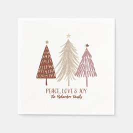 Frieden, Love & Joy Christmas Festive Trees Holida Serviette