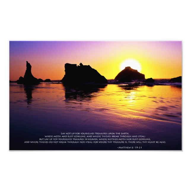 Frieden - Matthew 6:19-21 Fotodruck (Vorne)