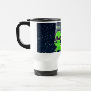 Frieden mit Alien und Astronaut auf einer letzten Reisebecher