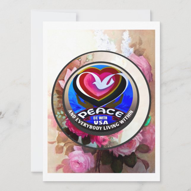 Frieden mit den USA. Handgemalt. Flache Karte (Vorderseite)