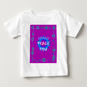 Frieden mit Ihnen inspirierende Text Art Muster Baby T-shirt