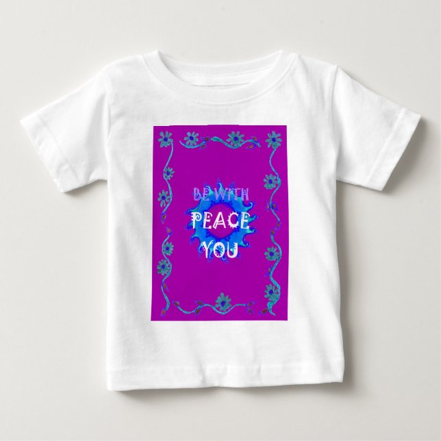 Frieden mit Ihnen inspirierende Text Art Muster Baby T-shirt (Vorderseite)