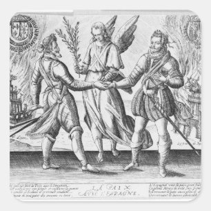 Frieden mit Spanien Quadratischer Aufkleber