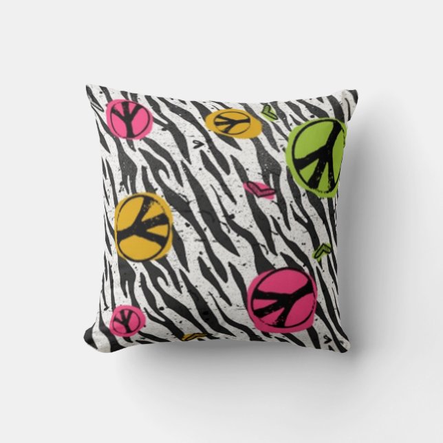 Frieden mit Zebra Pattern Pillow Kissen (Vorderseite)