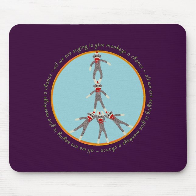 Frieden Monkeys Mausunterlage Mousepad (Vorne)